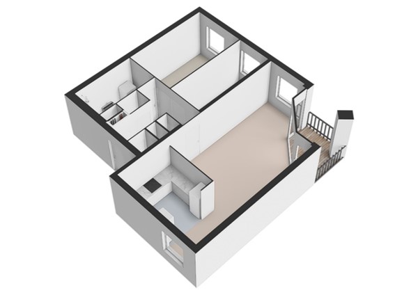 Plattegrond - Derde Werelddreef 140, 2622 HH Delft - Derde Werelddreef 140_2e verdieping_3D.jpg